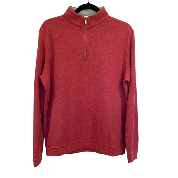 Peter Millar Crown Comfort Quarter Zip Pullover In Cape Red Size Medium MS23K49 - Picture 2 of 10